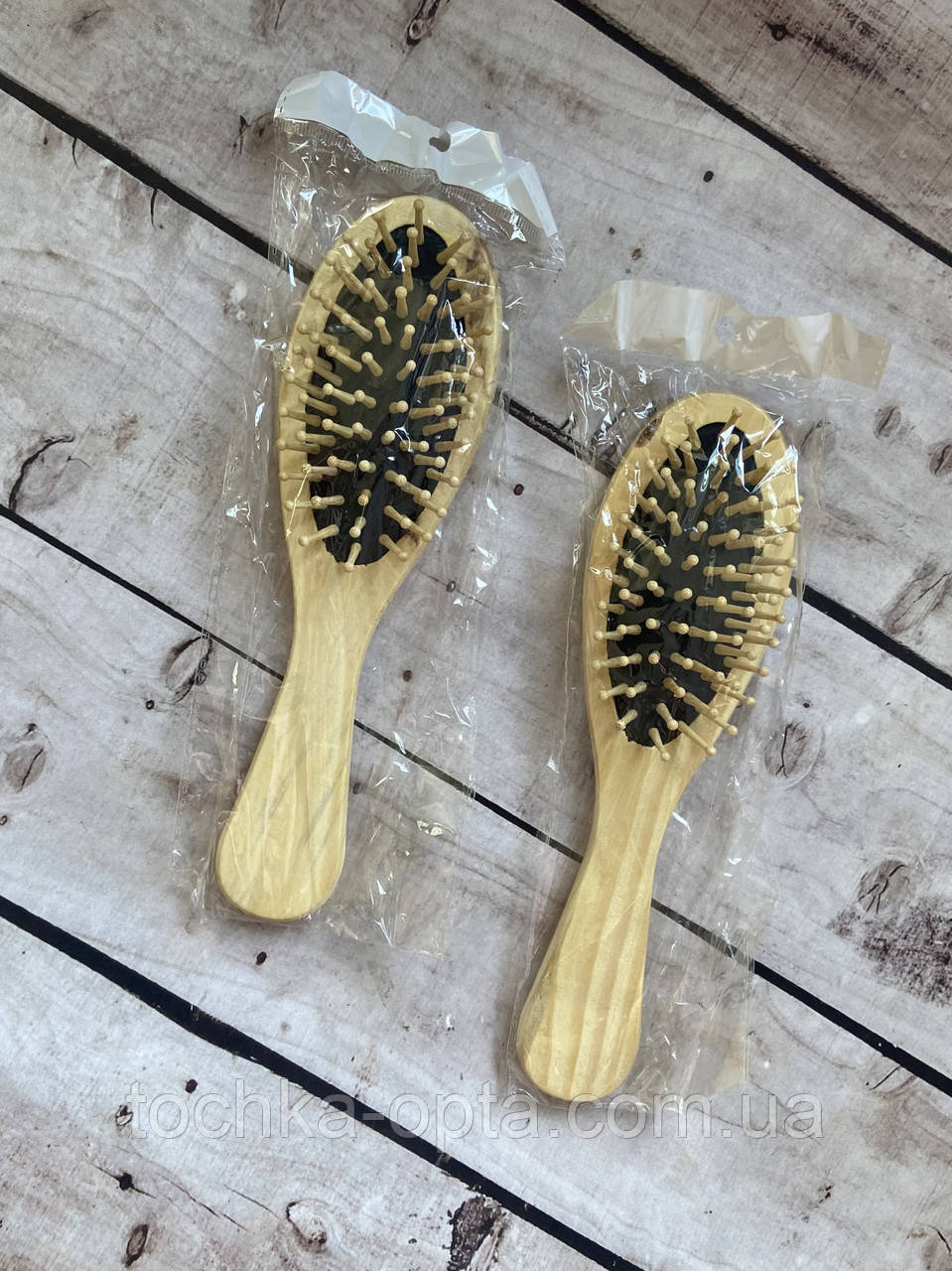Масажна щітка для волосся дерев'яна, фото 1