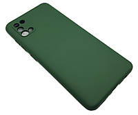 Силиконовый чехол soft touch с микрофиброй для Samsung А31 темно-зеленый хаки