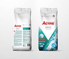 Порошок для прання білих речей Active White 10 кг на 135 прань