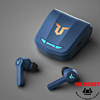 Беспроводные вакуумные наушники GamePro 8, 2 микрофона, сенсорное управление, подсветка (синие)
