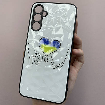 Чохол для Samsung Galaxy A24 4G патріотичний чохол з синьо-жовтим серцем на телефон самсунг а24 4г білий f8e, фото 1