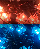 Гірлянда лампочки вулична, Белт-лайт, 20 метра, 20 ламп, теплий білий колір + кольори, пульт