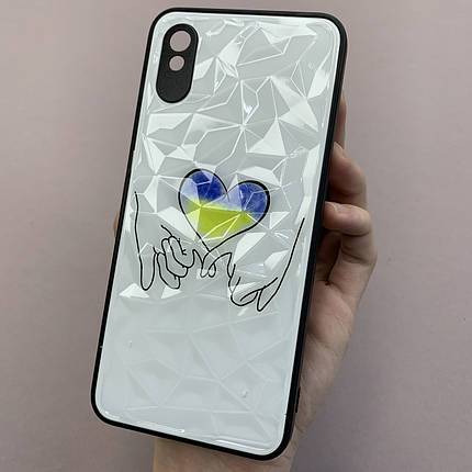 Чохол для Xiaomi Redmi 9A патріотичний чохол з синьо-жовтим серцем на телефон сяомі редмі 9а білий f8e, фото 1