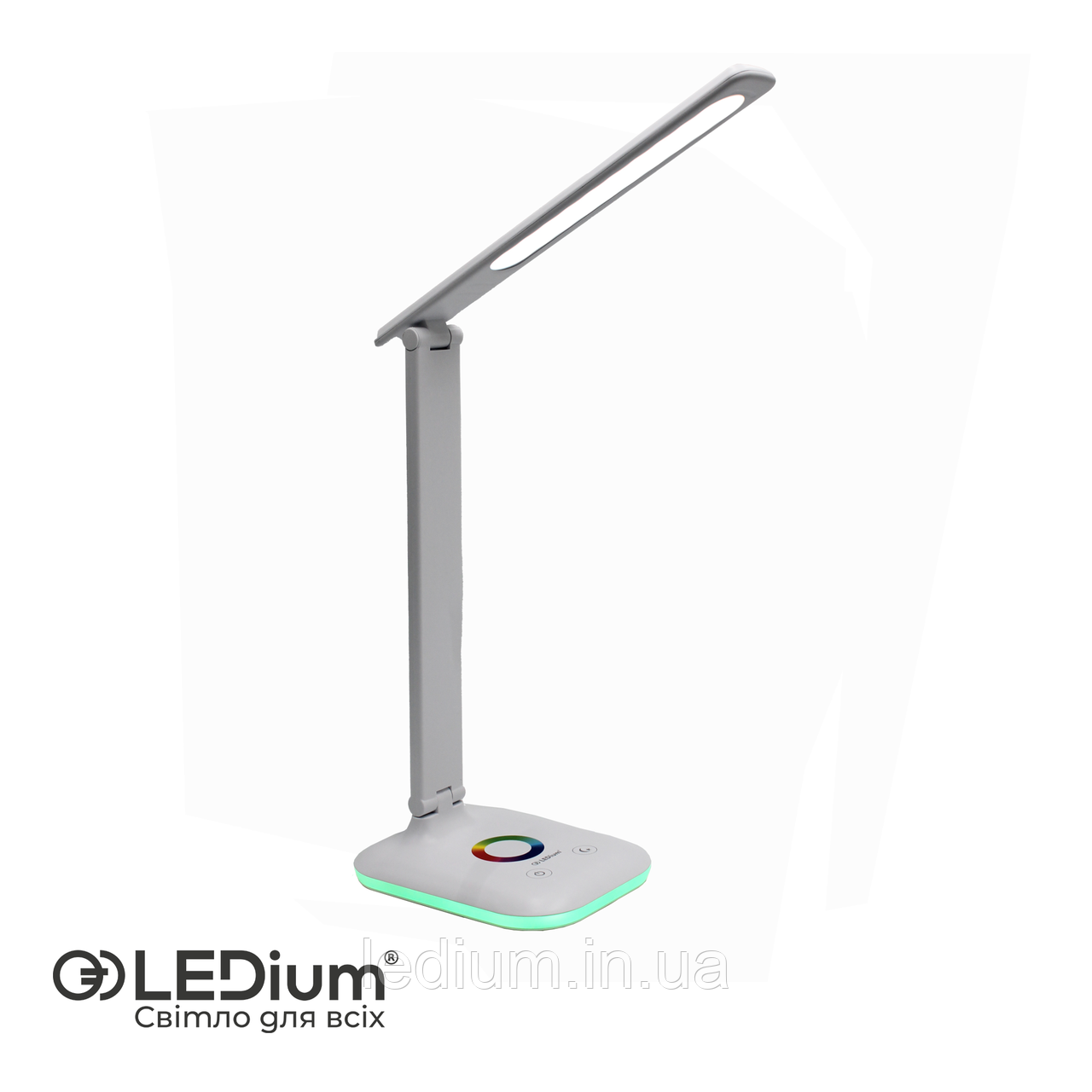 Настільна лампа Біла LEDium Reinbow LED c RGB нічником