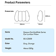 Подушка для спини Baseus ComfortRide Series Car Lumbar (сірий), фото 9