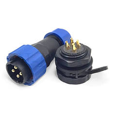 Водонепроникний роз'єм SP-20 4pin IP68, фото 1