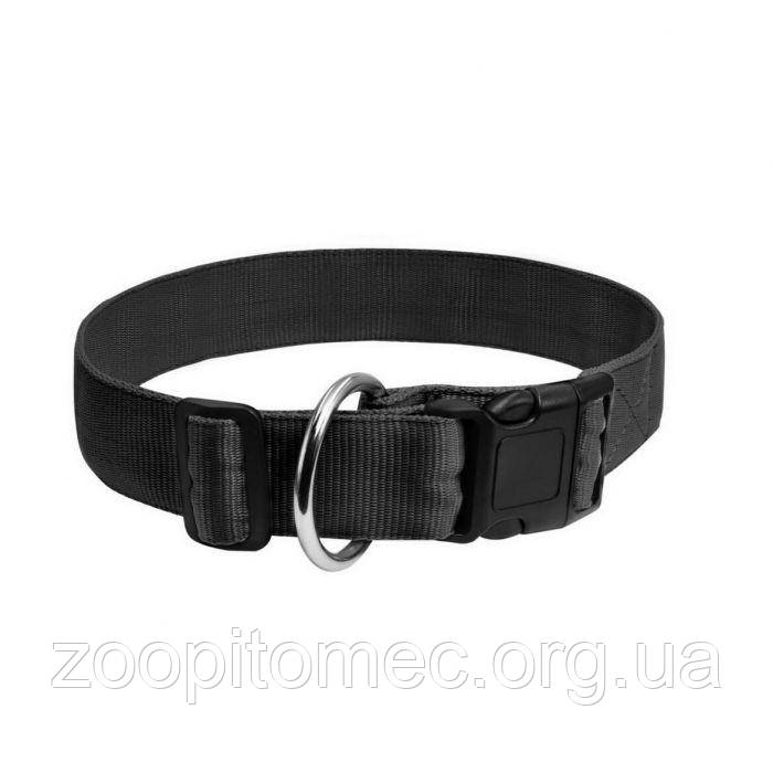 Нейлоновий нашийник для собак Dog Extreme регульований чорний, 30 мм 35-58 см