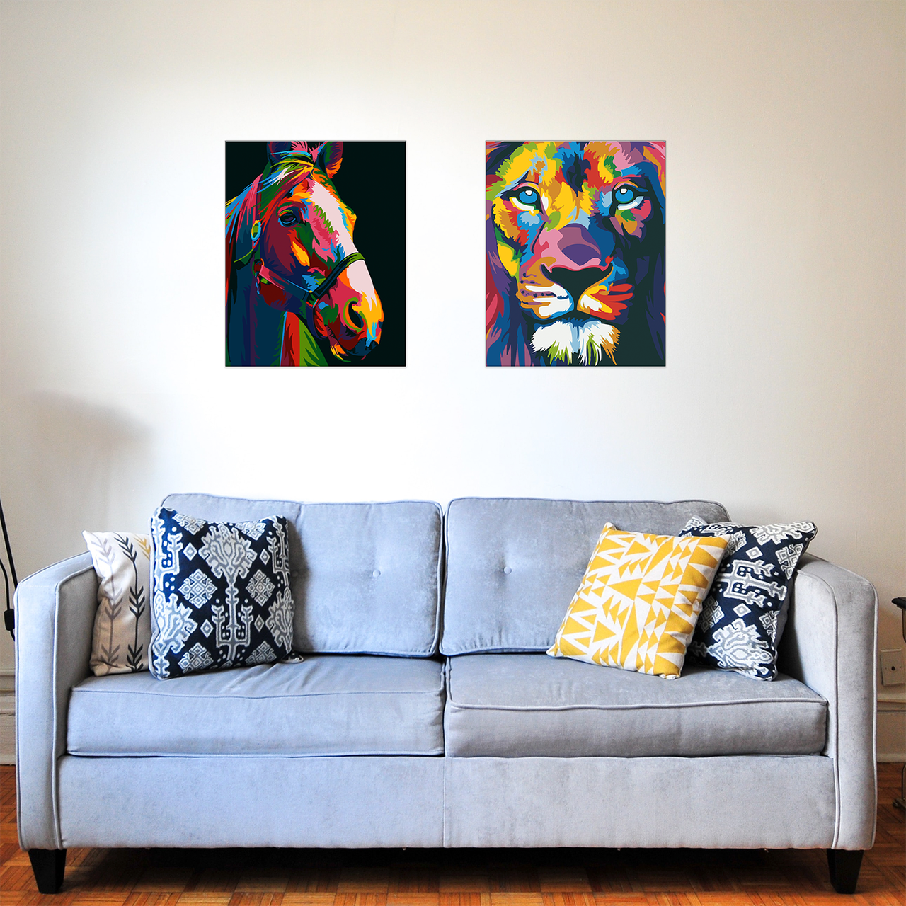 Комплект картин за номерами Riviera Blanca Кольорові портрети (ITR-003) 2 шт в наборі, фото 1