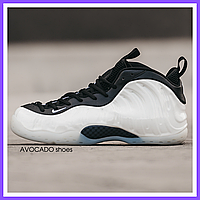 Кроссовки мужские Nike Air Foamposite White Black / Найк Фоампозит белые черные