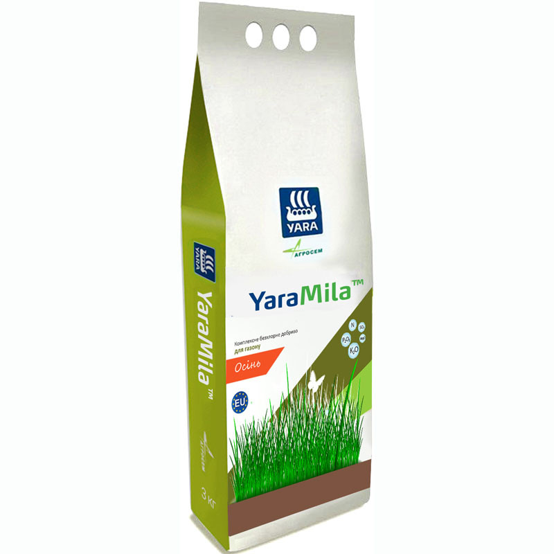 Добриво безхлорне для газону YaraMila 3 кг, осінь