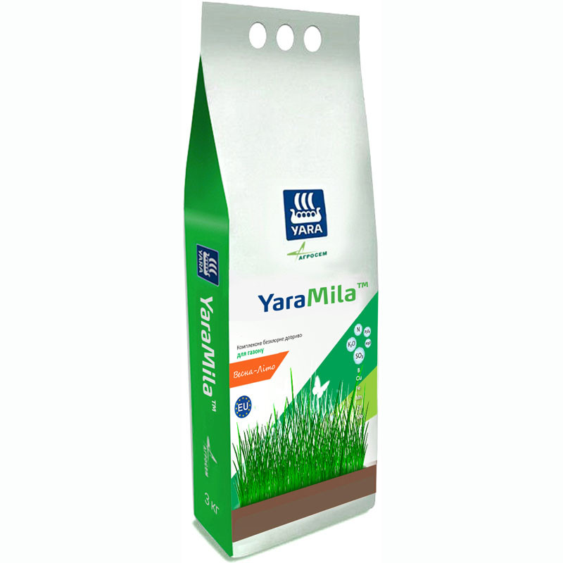 Добриво безхлорне для газону YaraMila 3 кг, весна-літо