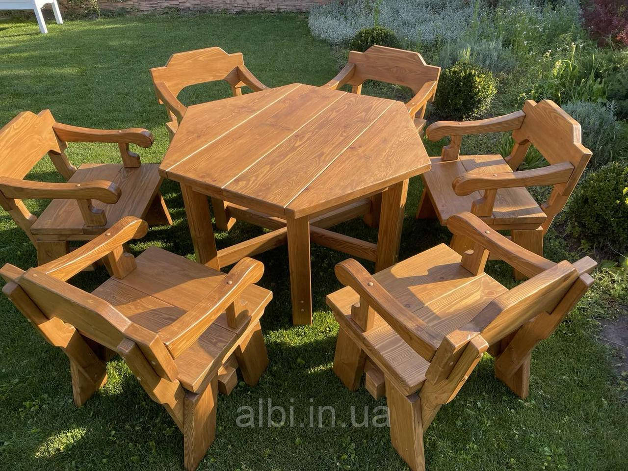 Стол 1,4м из натурального дерева из комплекта Богдан, деревянный стол, стол из дерева - фото 2 - id-p1926178230