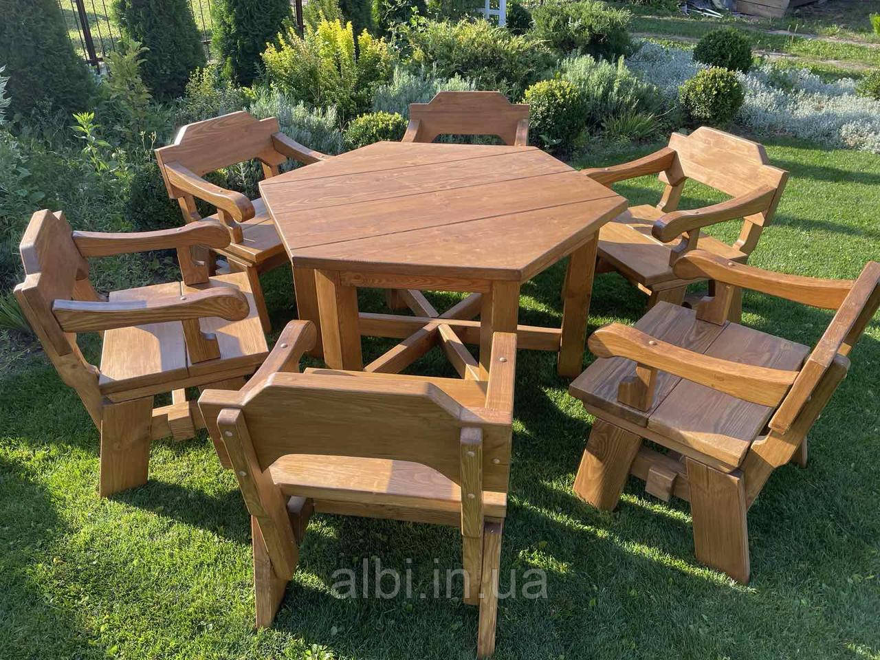 Стол 1,4м из натурального дерева из комплекта Богдан, деревянный стол, стол из дерева - фото 7 - id-p1926178230