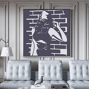 Трафарет для фарбування, Дівчина у капелюсі, одноразовий з самоклеючої плівки 130 х 115 см