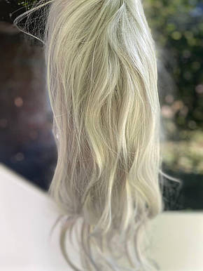 Жіноча перука довге волосся з чубчиком 50 см.колір попелястий холодний блонд, Amazon, Німеччина, фото 2