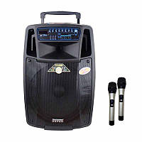 Портативна акумуляторна колонка Temeisheng SL-1501 з мікрофонами/400W (USB/Bluetooth/Пульт ДК)