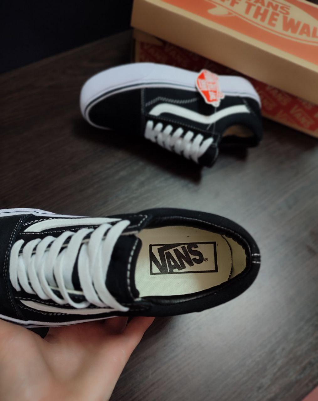 Кеды Vans Old Skool Platform черно белые на высокой подошве - фото 4 - id-p1358990293