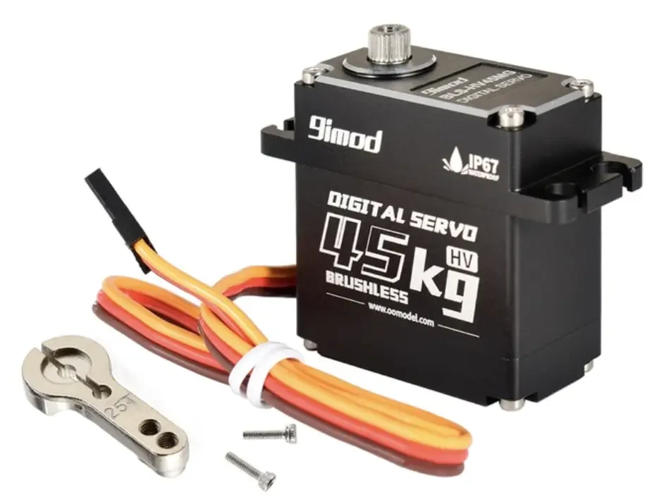 Сервопривод сервомашинка 9imod BLS-HV45MG 180° IP67 75 г 45 кг Зворотний аналоговий сервопривод для моделей RC