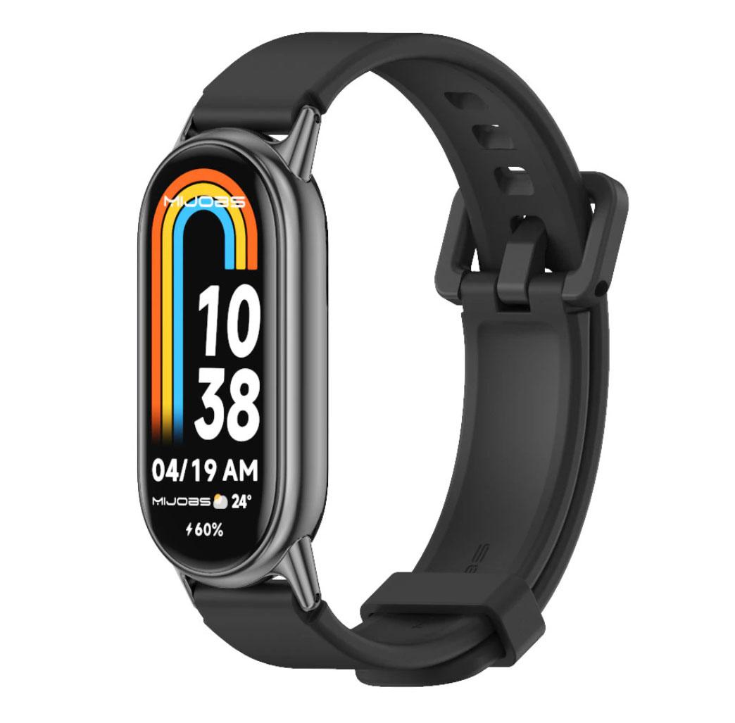 Силіконовий ремінець Mijobs для фітнес браслета Xiaomi Mi Smart Band 8 - Black