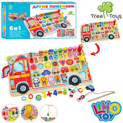 Дерев'яна іграшка Багатофункціональна Дощечка MD 1960 Центр розвивальний, риболовля магнітна, рамка-вкладиш