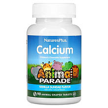 Кальцій для дітей Nature's Plus, Animal Parade "Calcium" смак ванілі, 250 мг (90 жувальних таблеток)