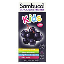 Дитячий сироп із чорною бузиною Sambucol "Black Elderberry Syrup For Kids" ягідний смак (230 мл)