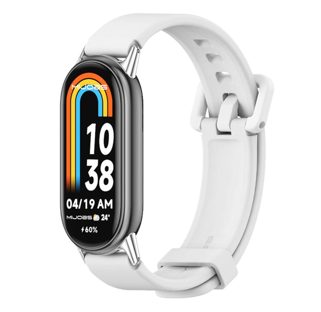 Силіконовий ремінець Mijobs для фітнес браслета Xiaomi Mi Smart Band 8 - White