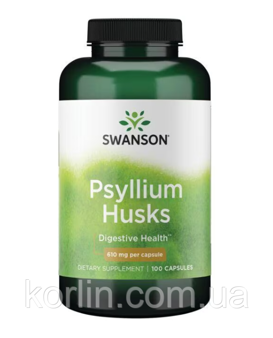 Шовка насіння подорожника Psyllium Husks 610 мг. 100 капсул Swanson США