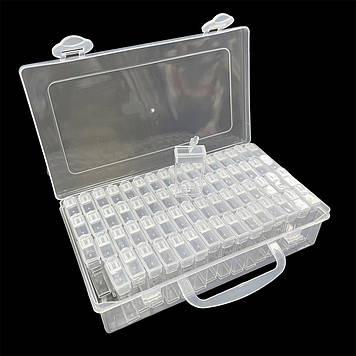 Прозорий органайзер, контейнер для бісеру, страз, дрібних деталей на 64 ячеєк