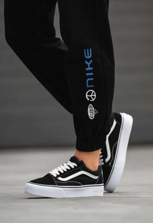Vans Old Skool Platform чорно білі кеди на високій підошві, фото 1