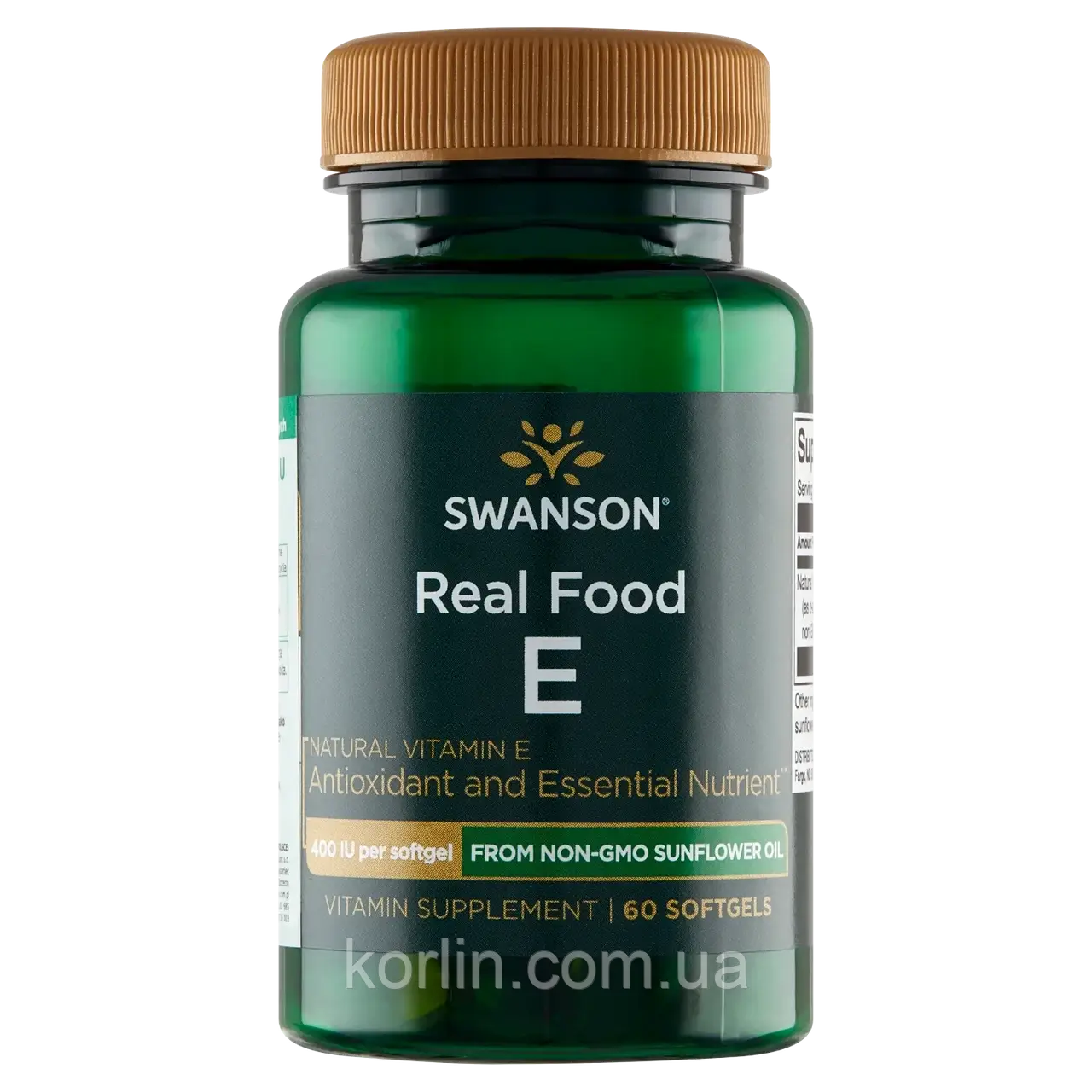 Натуральний вітамін Е 400 МО із соняшникової олії 120 кап Swanson Natural Vitamin E США Доставка з ЄС