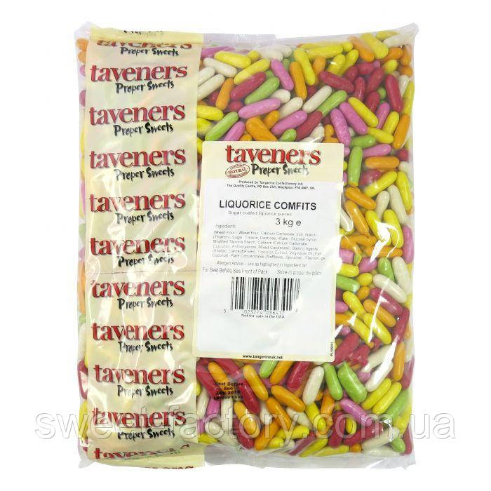 Лакричні цукерки Taveners Liquorice Comfits Sweets 3000g, фото 1