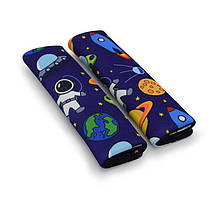 Універсальна автомобільна накладка на ремінь безпеки "Космос", Синій