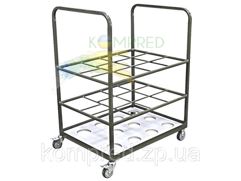 Візок для зберігання та транспортування під кисневі балони 10л на 10 шт Kompred OL690, фото 1