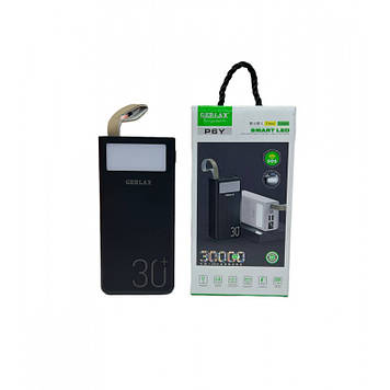 Power Bank GERLAX P6YB 30000 mAh с быстрой зарядкой, с фонариком
