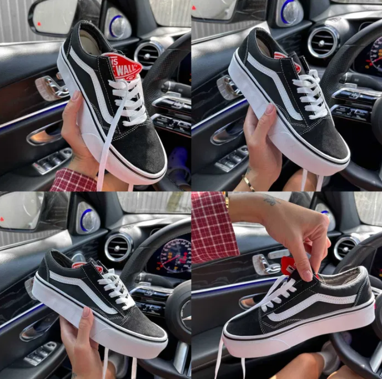 40 р Чорно білі кеди кросівки Vans Old Skool Platform на високій підошві, фото 1