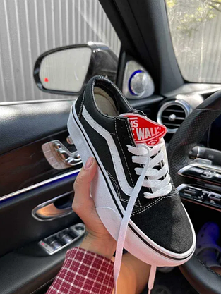 40 р Чорно білі кеди кросівки Vans Old Skool Platform на високій підошві, фото 3