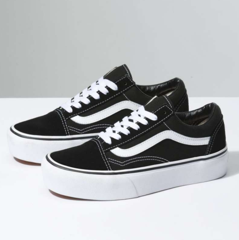 Чорно білі кеди Vans Old Skool Platform на високій підошві