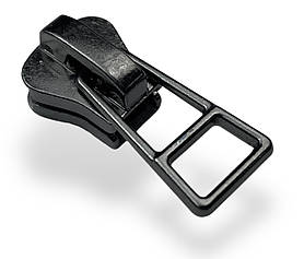 Бігунок No8 для металевої блискавки з фіксатором НН-4675 темний-нікель