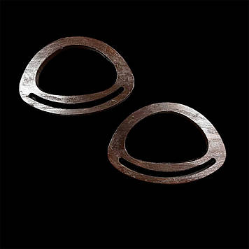 Дерев'яні ручки для сумки 16,5 см на 11,5 см матеріал дуб (пара) колір венге