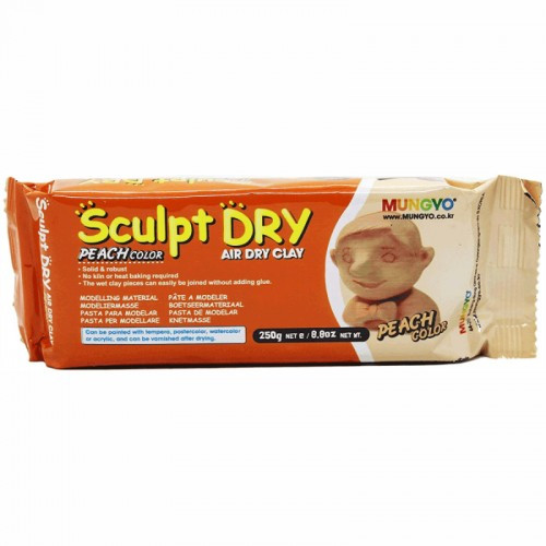 Маса ''Sculpt Dry'' MUNGYO для моделювання, що сама застигає. Уп. 250 г. Колір: персиковий.