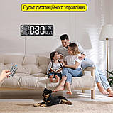 Настінний електронний годинник з великими цифрами, термометр, календар, секундомір, таймер., фото 5