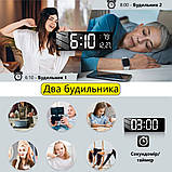 Настінний електронний годинник з великими цифрами, термометр, календар, секундомір, таймер., фото 6