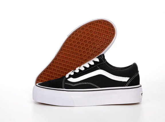 Чорно білі кеди Vans Old Skool Platform кросівки на високій підошві, фото 1