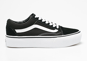 Чорно білі кеди Vans Old Skool Platform кросівки на високій підошві, фото 5