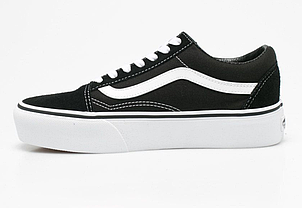 Чорно білі кеди Vans Old Skool Platform кросівки на високій підошві, фото 6