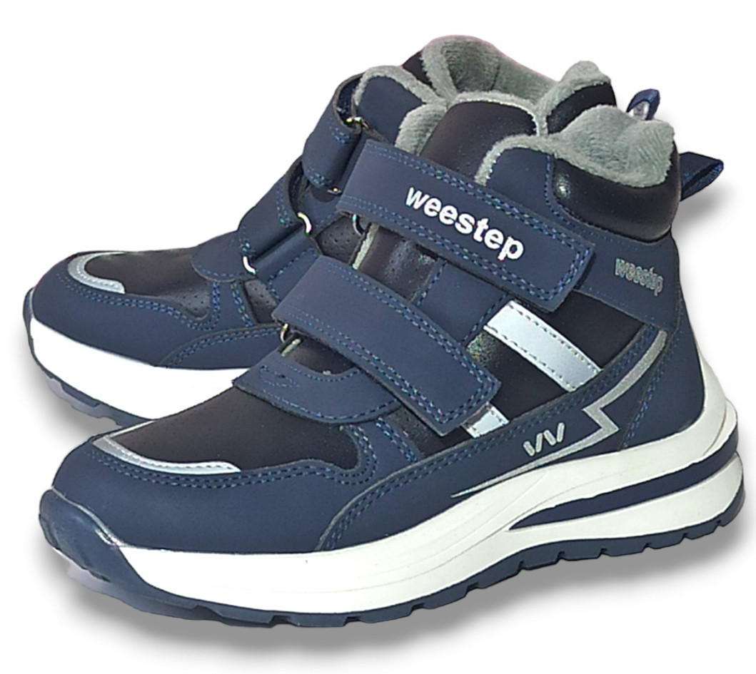 Дитячі черевики для хлопчика утеплені на флісі Weestep 65652ДВ сині 27,28,29,31,32