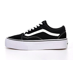 Чорно білі жіночі кеди Vans Old Skool Platform на високій підошві, фото 5