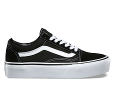 Чорно білі жіночі кеди Vans Old Skool Platform на високій підошві, фото 6