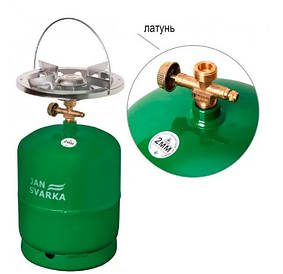 Кемпінговий газовий балон похідний JAN Svarka 8 л із латунними тарілками для індивідуального використання